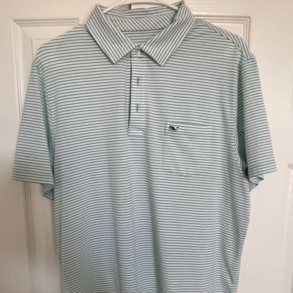 Green Striped Vineyard Vines Edgartown Polo